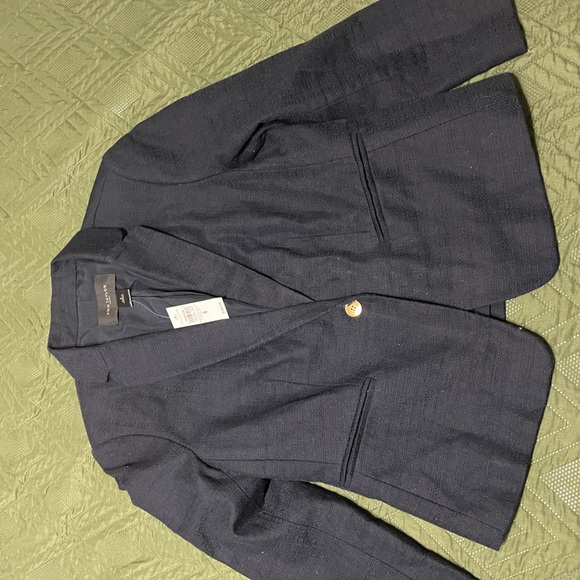Navy Ann Taylor Blazer with Gold buttons - Picture 1 of 4